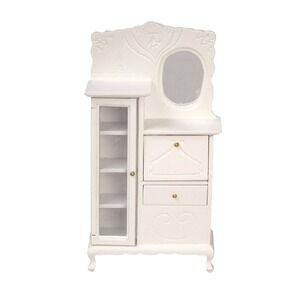 Town Square‎ Miniatures Victorian White Side By Side Cabinet Dresser 1:12 NIB